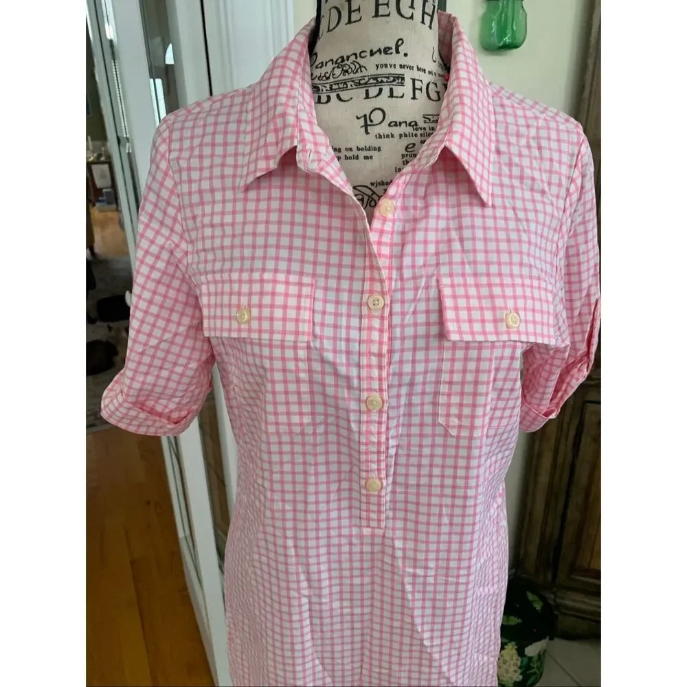 Peter Millar Pink Gingham Shirt Checker Golf Dress - Picture 6 of 9